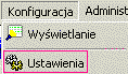 Menu gówne - konfiguracja